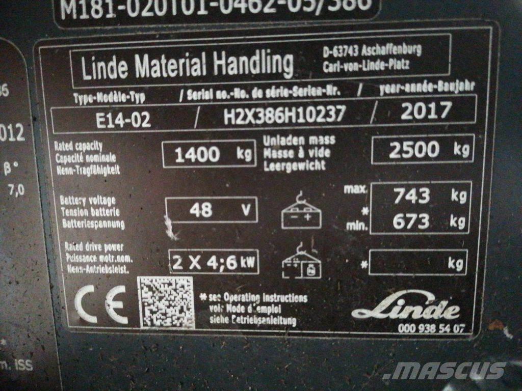 Linde E14-02 Akumulátorové vozíky