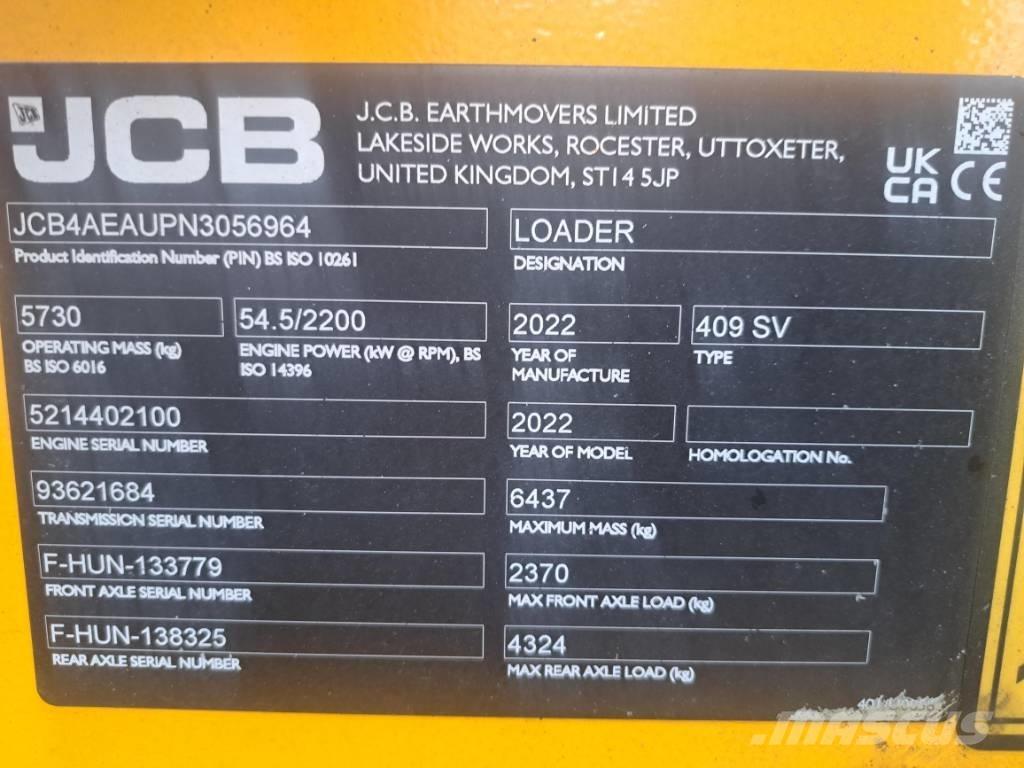 JCB 409 Kolesové nakladače