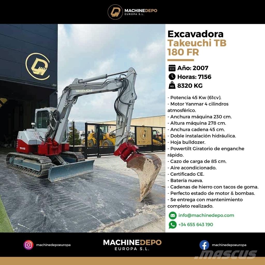 Takeuchi TB 180 FR Midi rýpadlá 7 t - 12 t