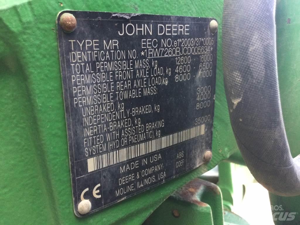 John Deere 7260R Traktory