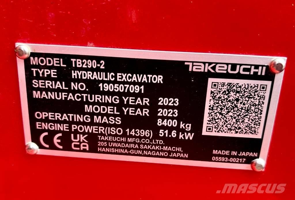 Takeuchi TB 290-2 CV Midi rýpadlá 7 t - 12 t