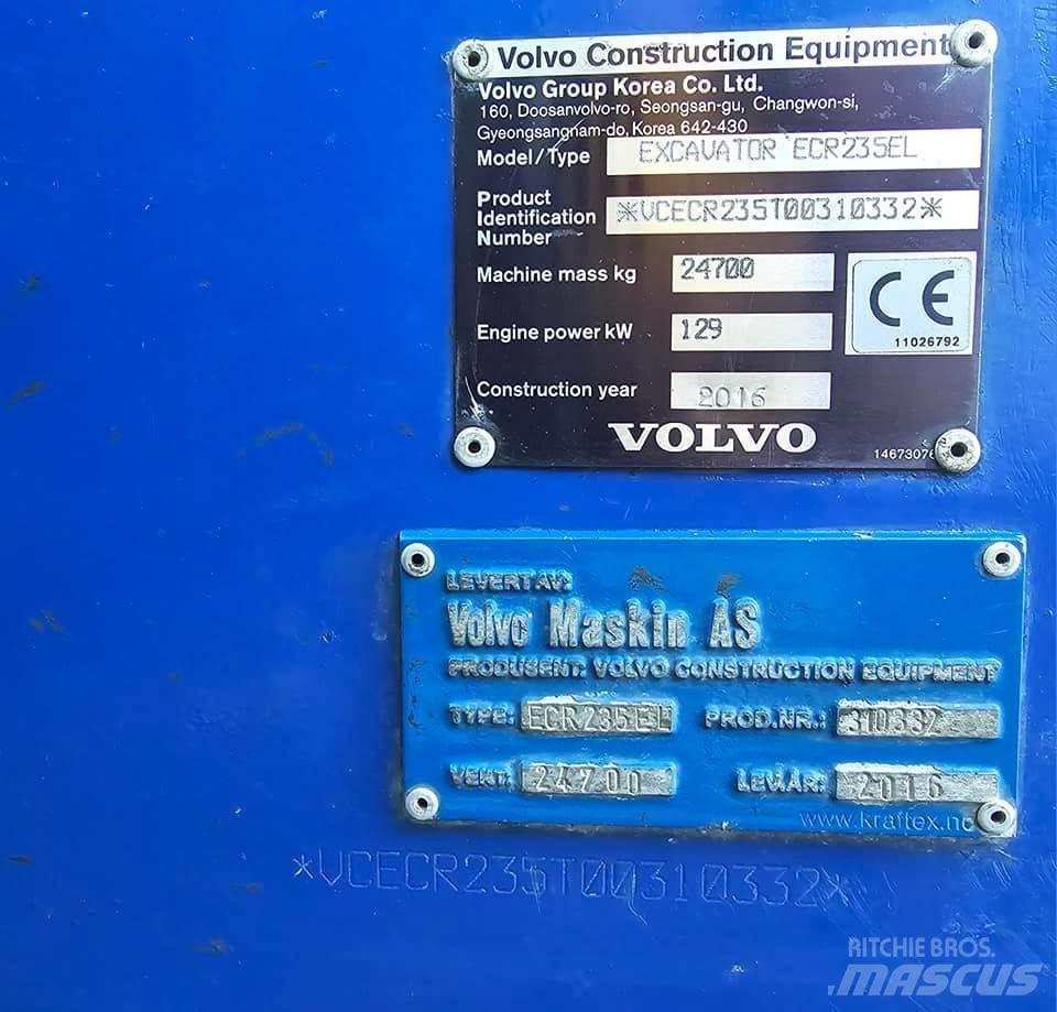 Volvo ECR 235 EL Pásové rýpadlá