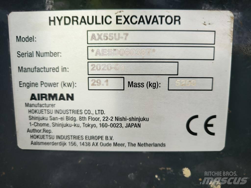 Airman AX55u Mini rýpadlá < 7t