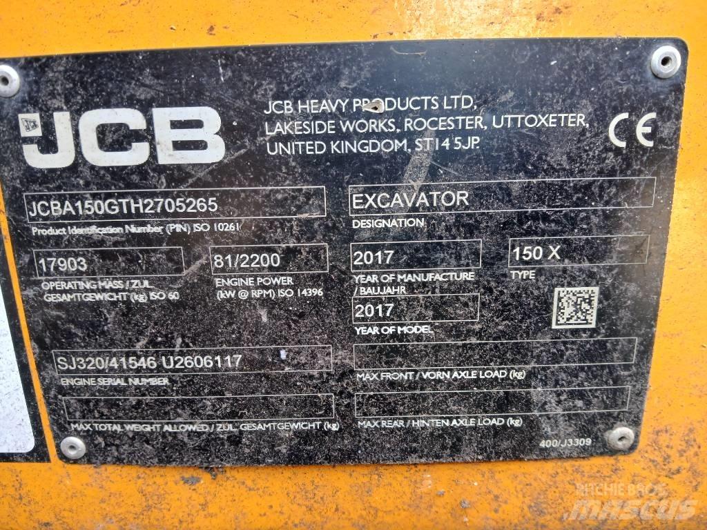 JCB 150X Pásové rýpadlá