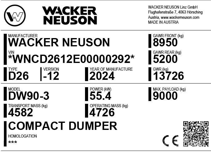 Wacker Neuson DW90-3 Stavebné sklápače