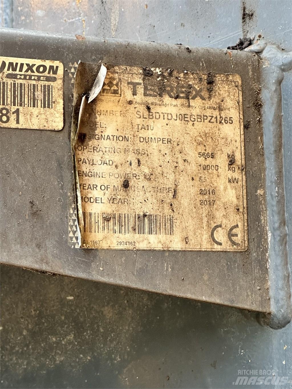 Terex TA10 Stavebné sklápače
