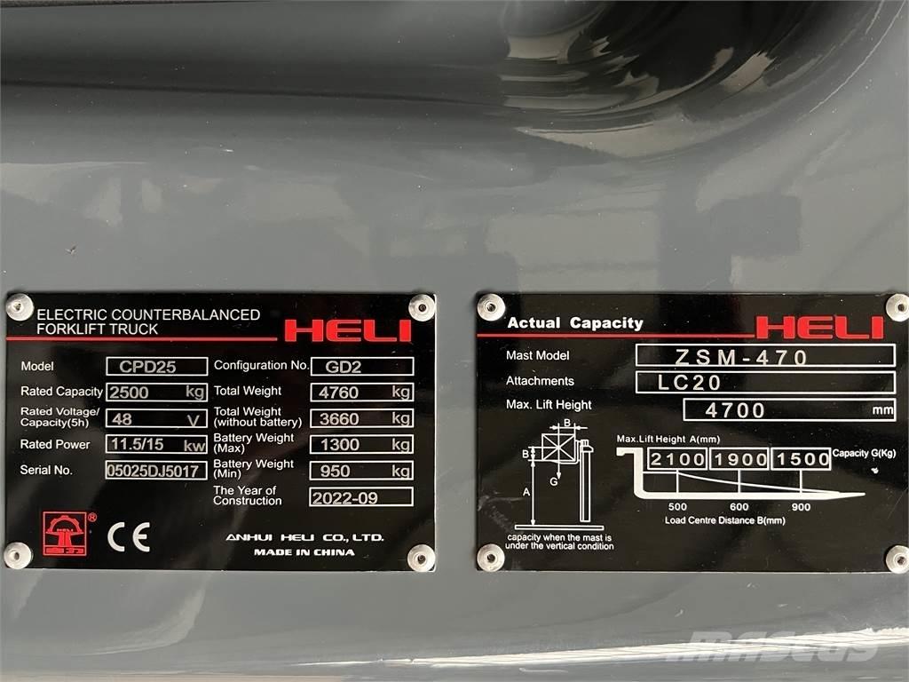Heli CPD25 GD2 / NEU Akumulátorové vozíky