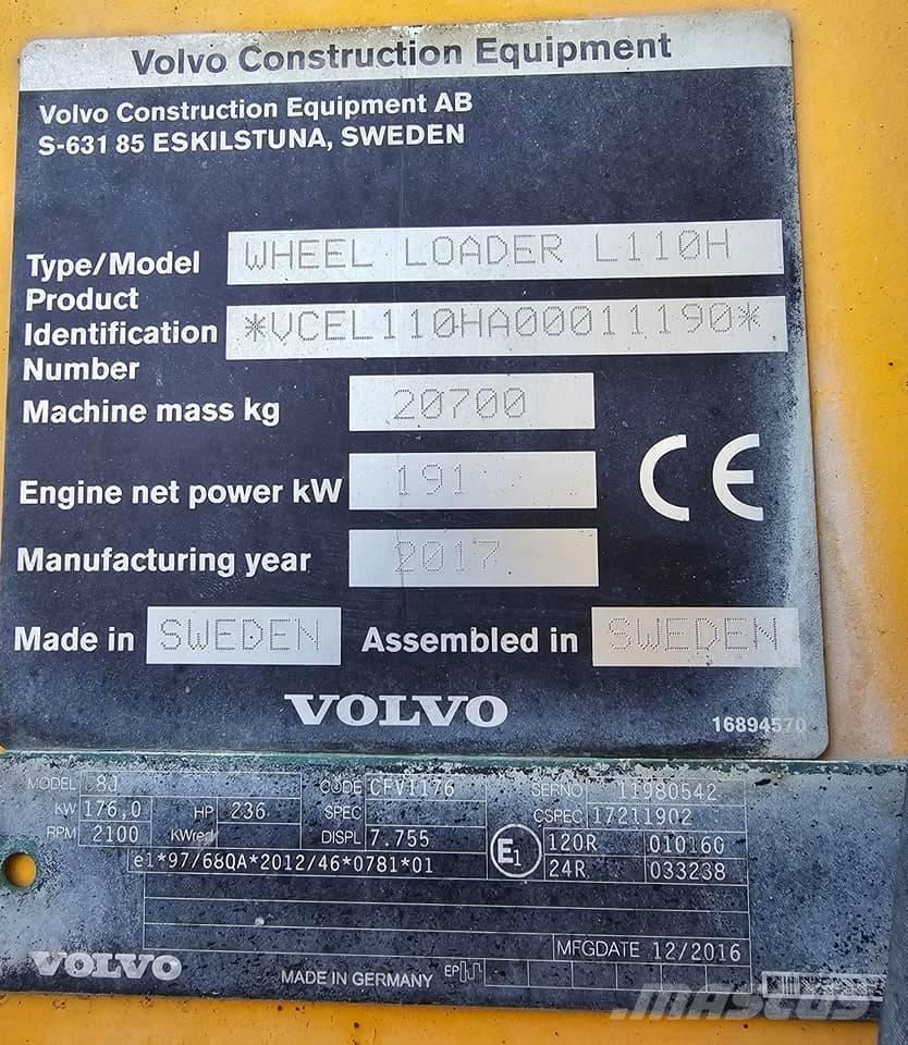 Volvo L 110 H Kolesové nakladače