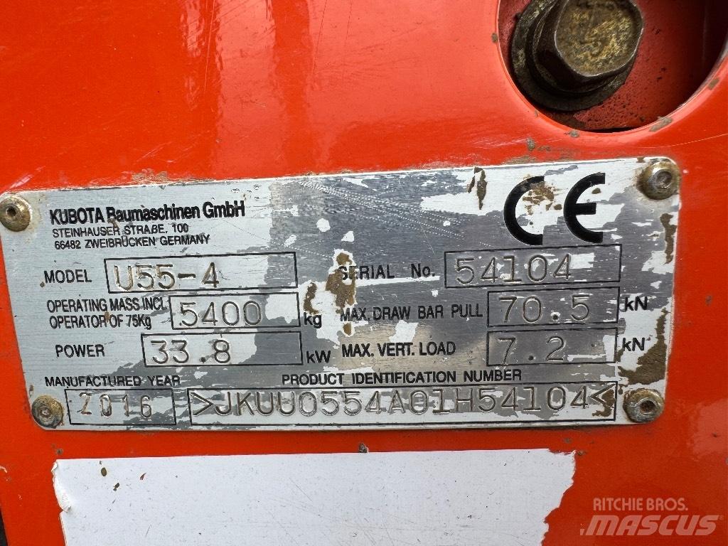 Kubota U 55-4 Mini rýpadlá < 7t