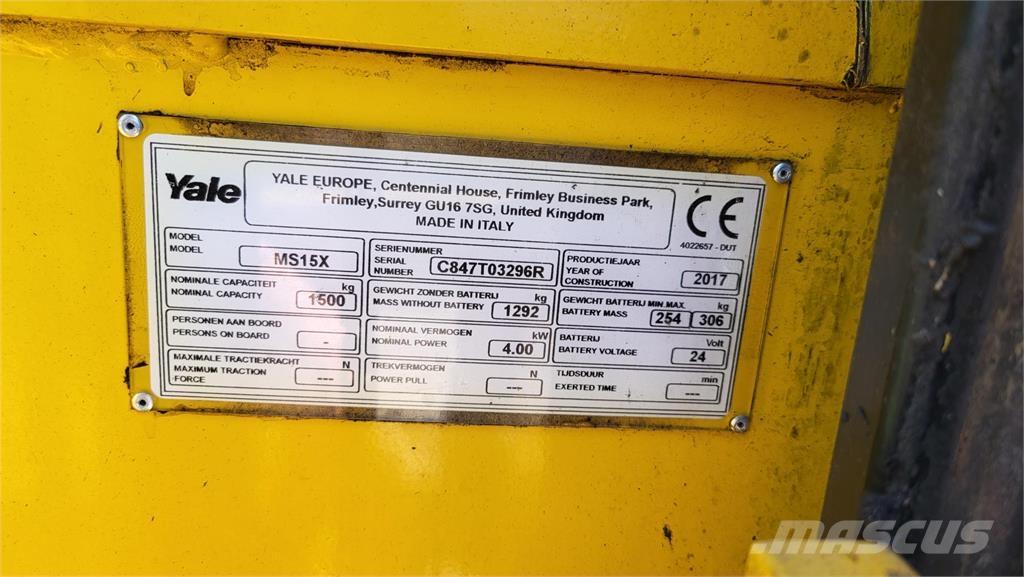Yale MS15X 2017 Samohybné vozíky