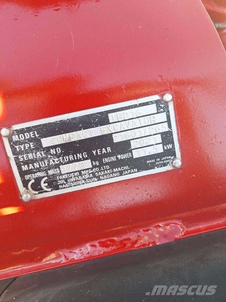 Takeuchi TB 216 Mini rýpadlá < 7t