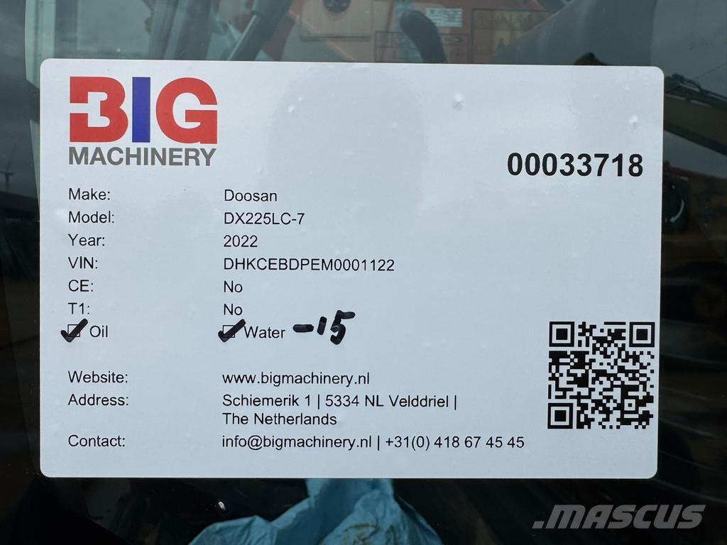 Doosan DX225LC-7 Pásové rýpadlá