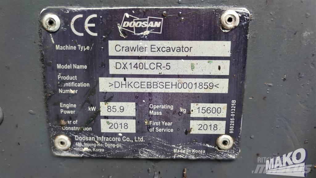 Doosan DX 140 LCR Pásové rýpadlá