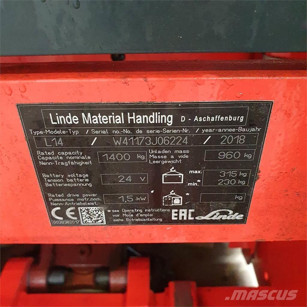 Linde L14i Ručne vedené vysokozdvižné vozíky