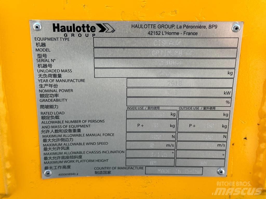 Haulotte OPTIMUM 8 Nožnicové zdvíhacie plošiny