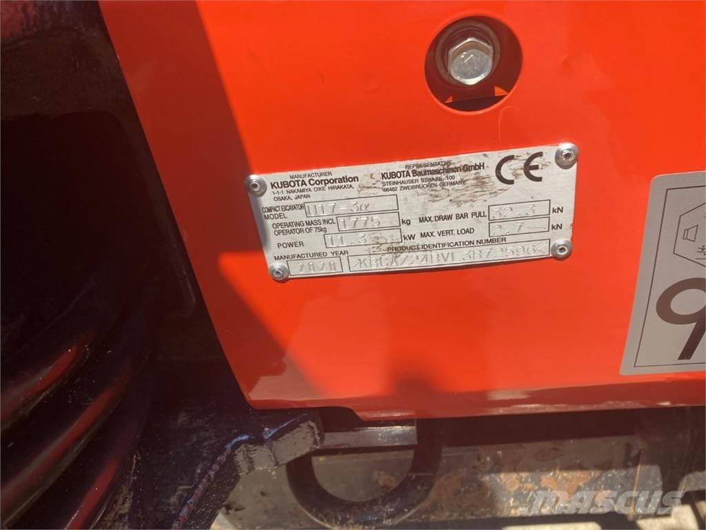 Kubota U17-3 Mini rýpadlá < 7t