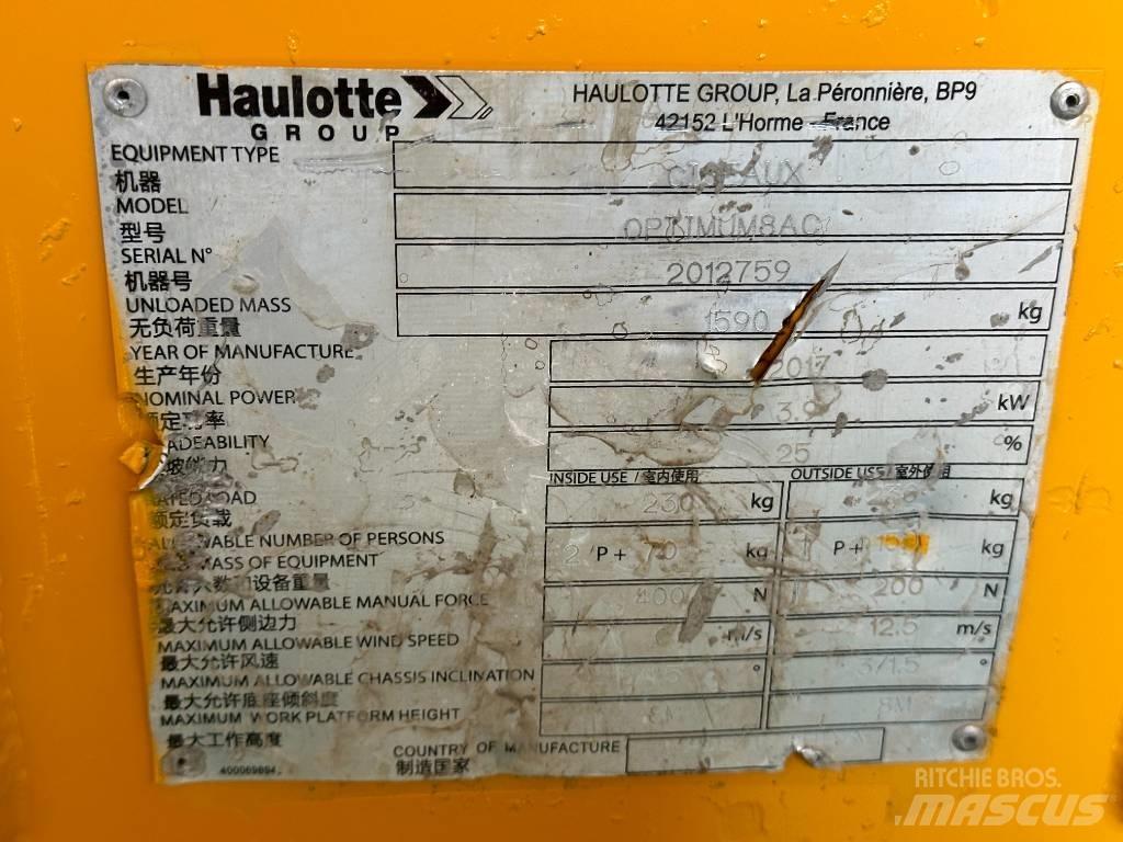 Haulotte OPTIMUM 8 Nožnicové zdvíhacie plošiny