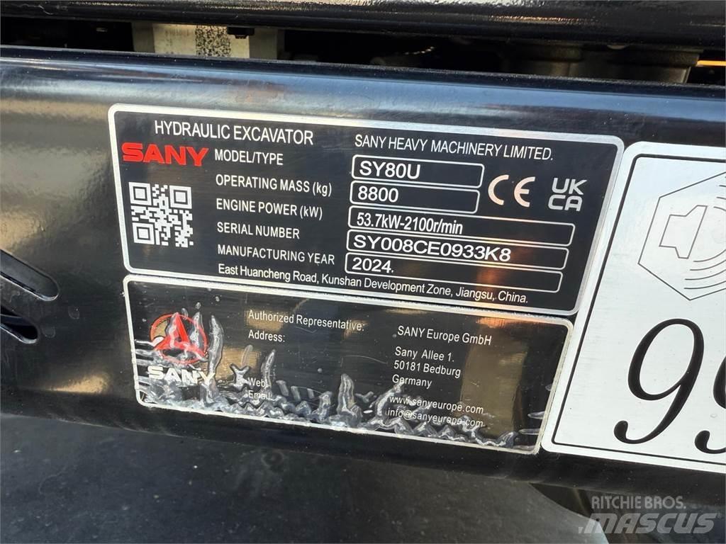 Sany SY80U Midi rýpadlá 7 t - 12 t