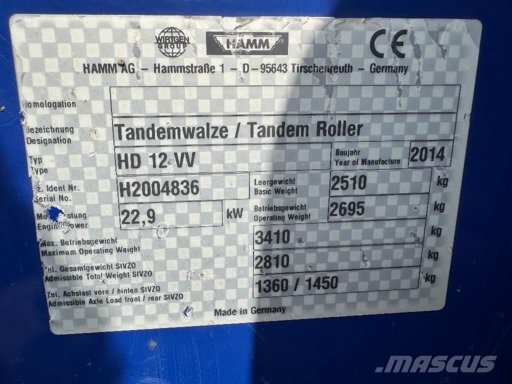 Hamm HD 12 VV Tandemové valce