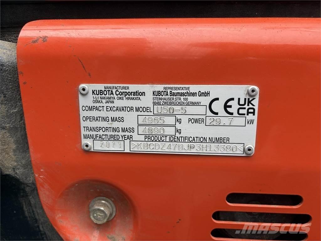Kubota U50-5 Mini rýpadlá < 7t