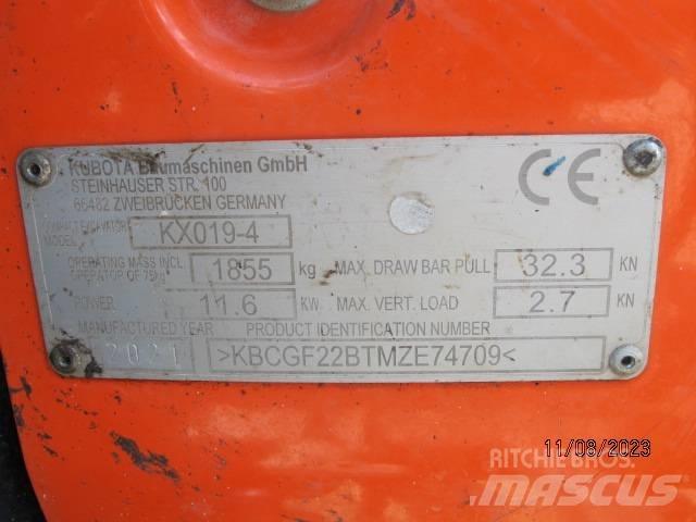 Kubota KX 019-4 Mini rýpadlá < 7t