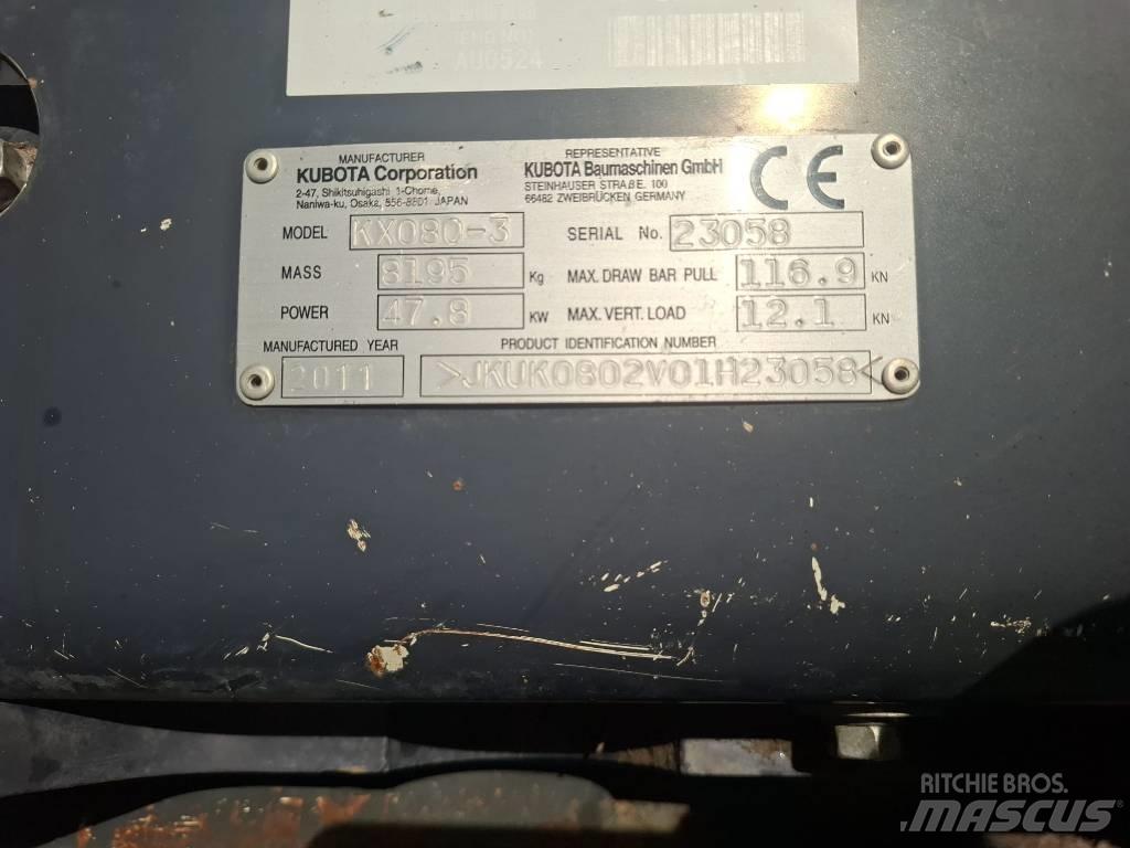 Kubota KX 080-3 Midi rýpadlá 7 t - 12 t
