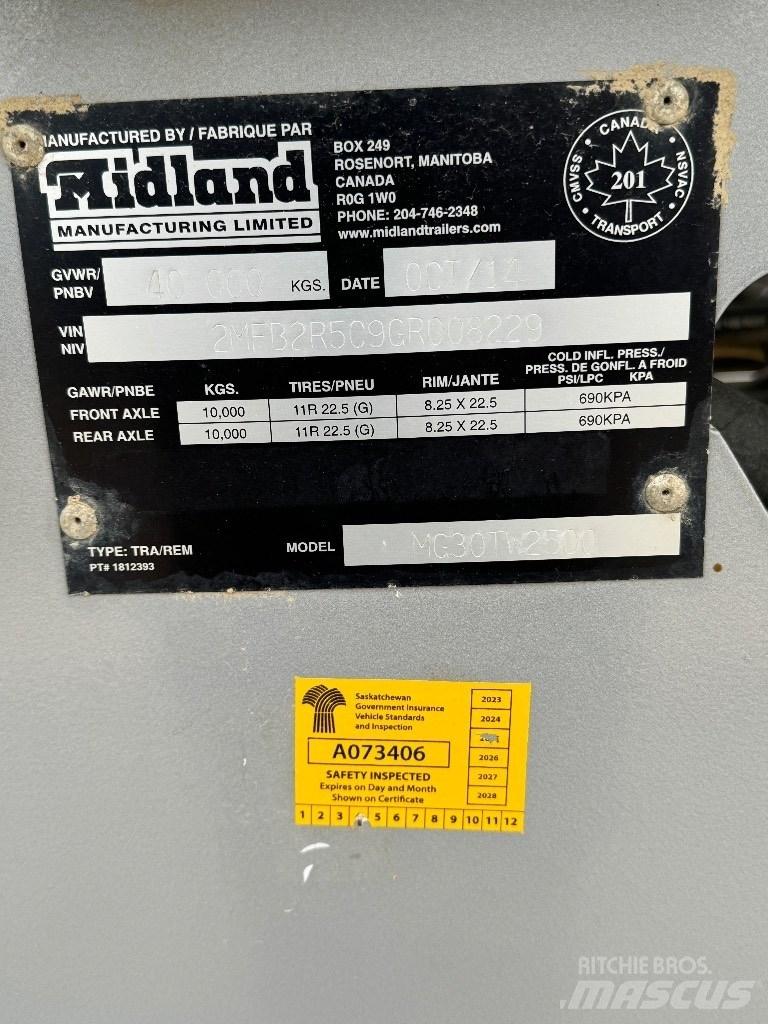 Midland TW2500 Vyklápacie prívesy