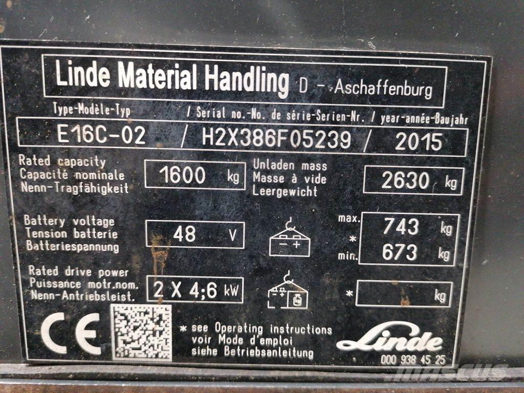 Linde E16C-02 Akumulátorové vozíky