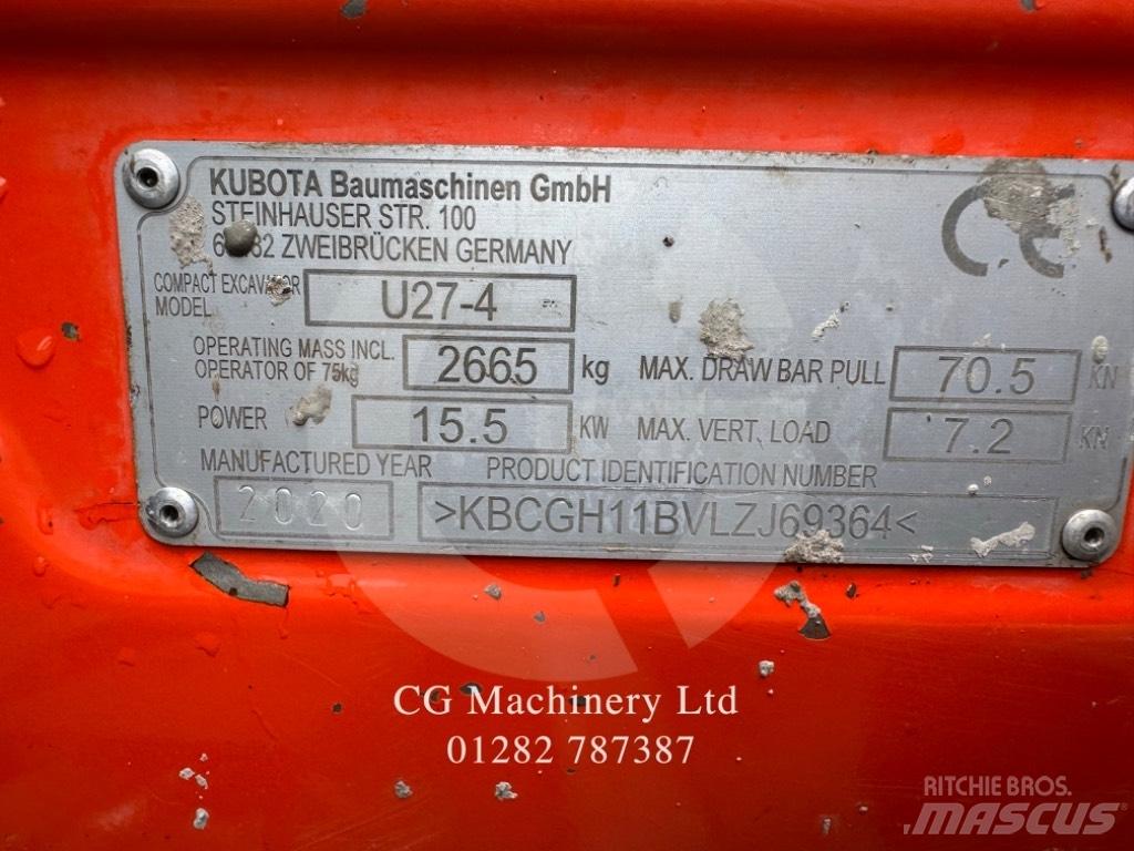 Kubota U 27-4 Mini rýpadlá < 7t