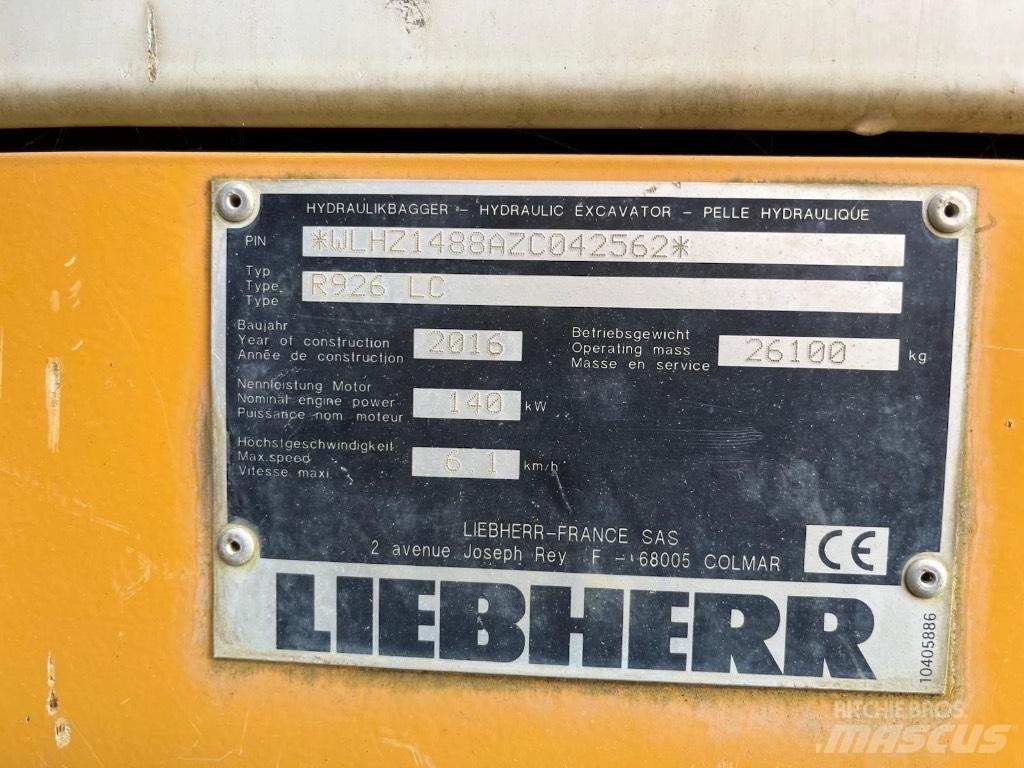 Liebherr 926 Pásové rýpadlá