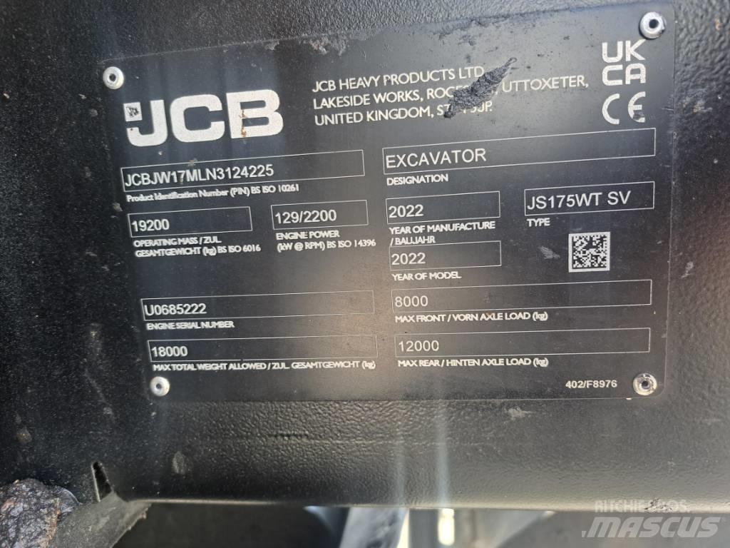 JCB JS175W TAB Kolesové rýpadlá