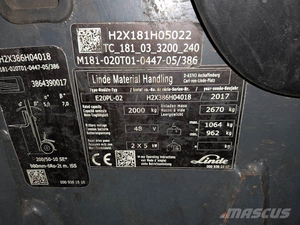 Linde E20PL-02 Akumulátorové vozíky