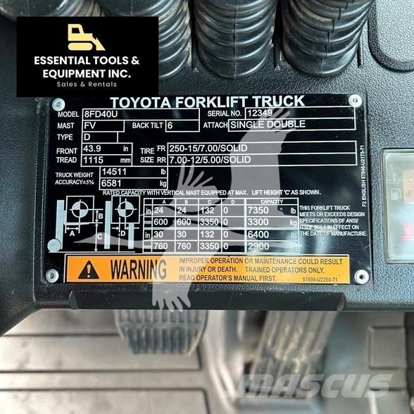 Toyota 8FD40U Dieselové vozíky