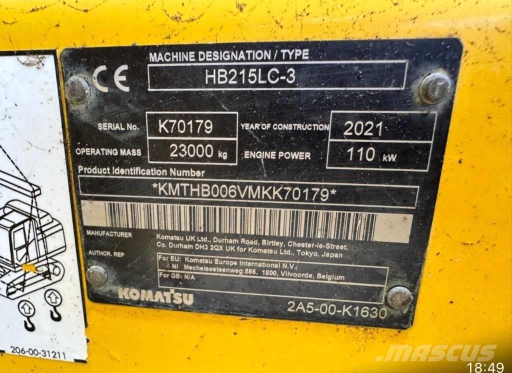 Komatsu HB 215LC-3 Pásové rýpadlá