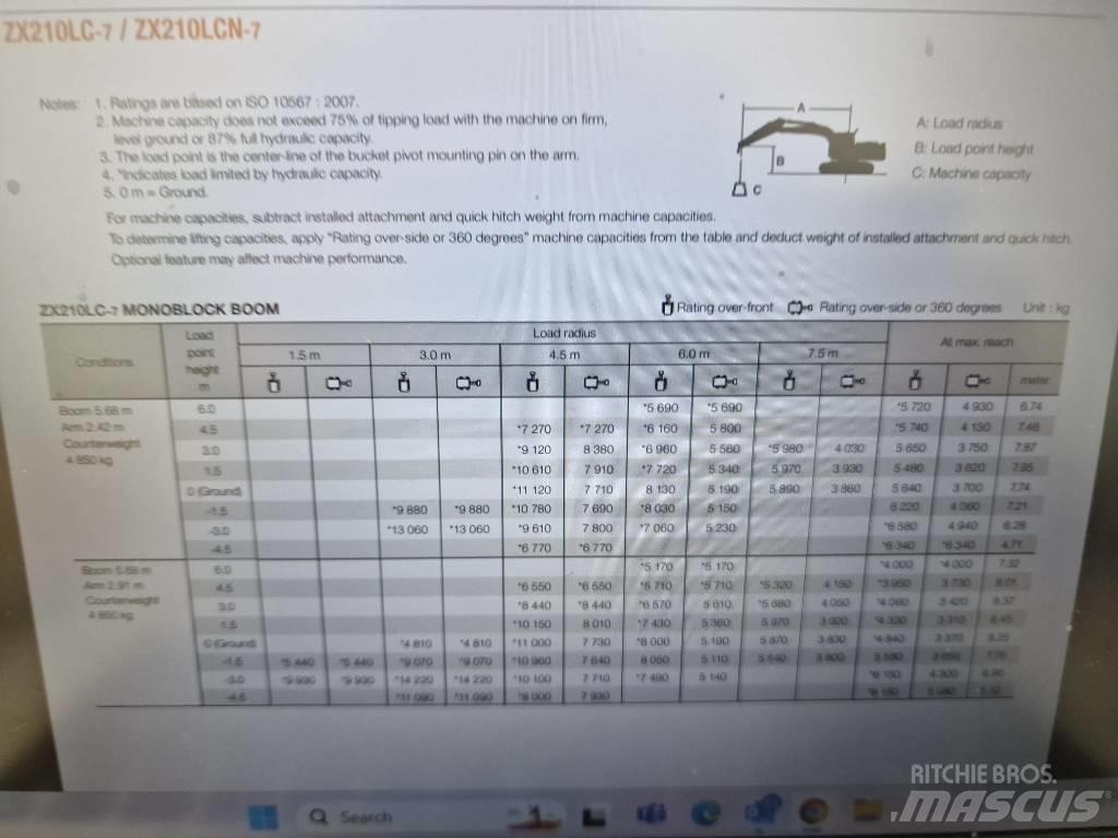 Hitachi ZX 210 LC-6 Pásové rýpadlá