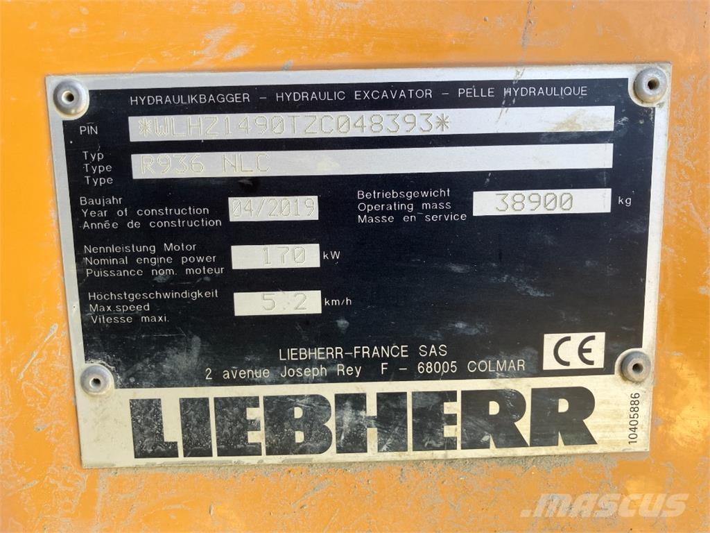 Liebherr R936 Pásové rýpadlá