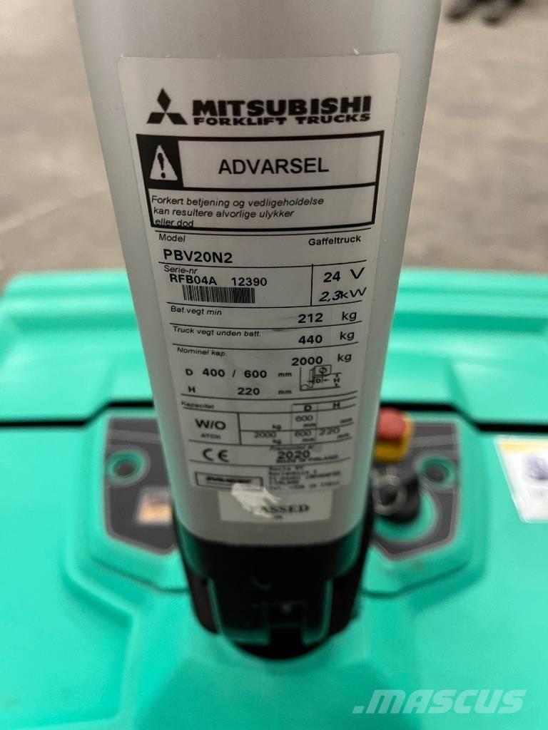 Mitsubishi PBV20N2 Ručne vedené vysokozdvižné vozíky