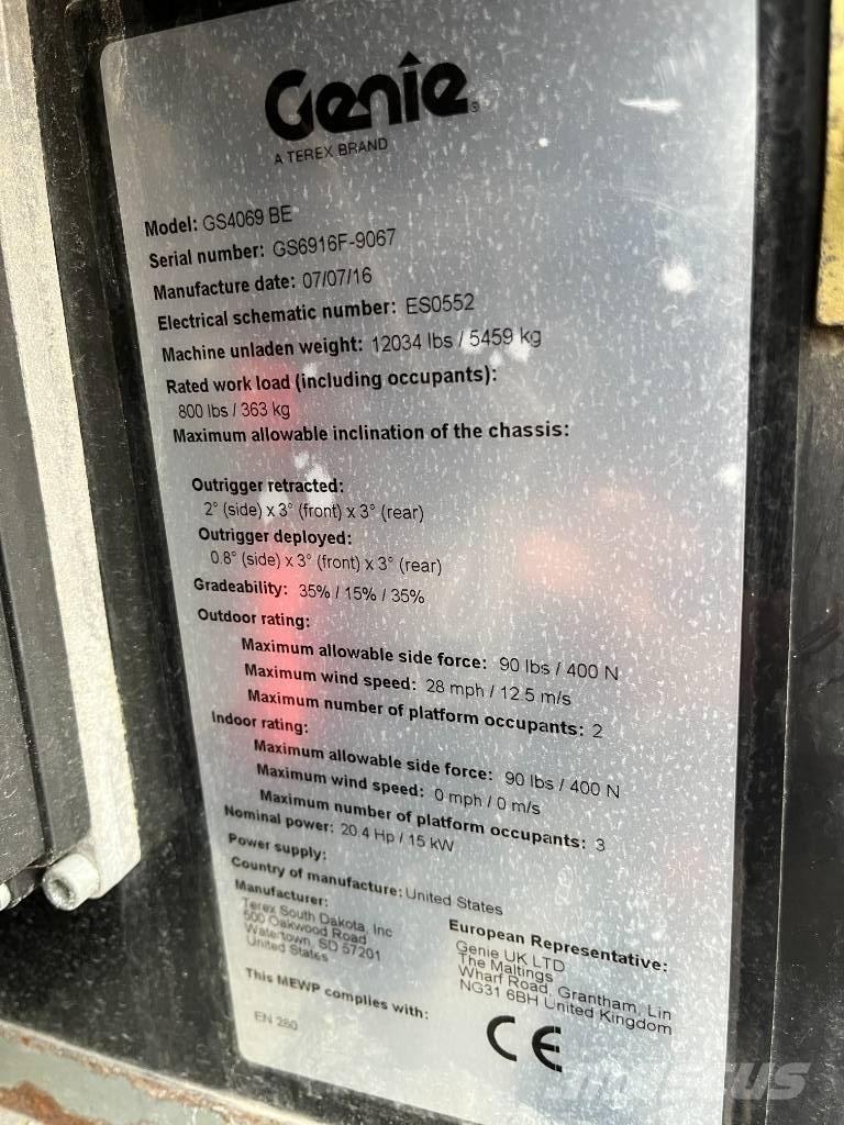 Genie GS4069 BE Nožnicové zdvíhacie plošiny