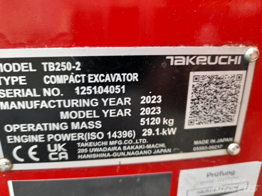 Takeuchi TB 250-2 Mini rýpadlá < 7t