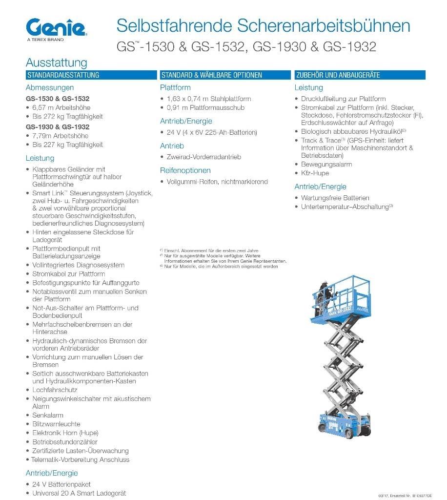 Genie GS1932e Nožnicové zdvíhacie plošiny