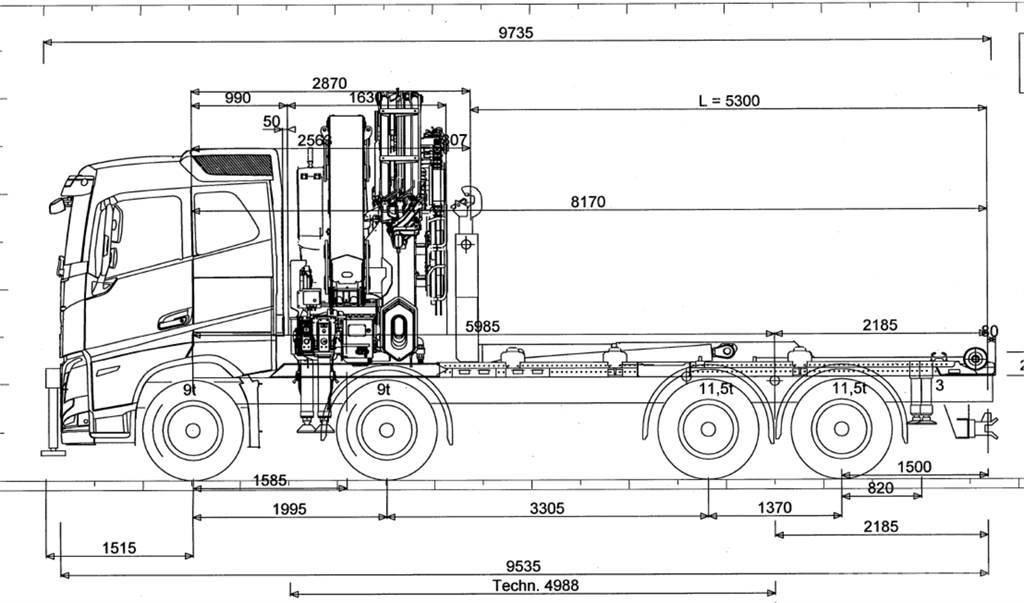 Volvo FH 540 8X4 Autožeriavy, hydraulické ruky