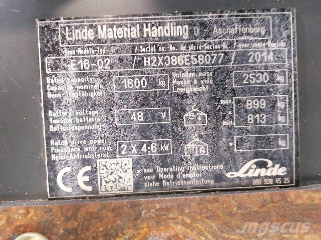Linde E16-02 Akumulátorové vozíky