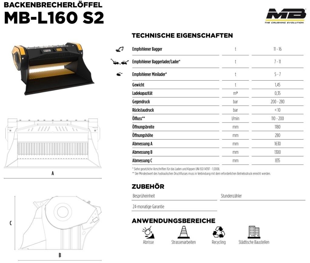 MB Crusher L 160 S2 Búracie kladivá / Zbíjačky