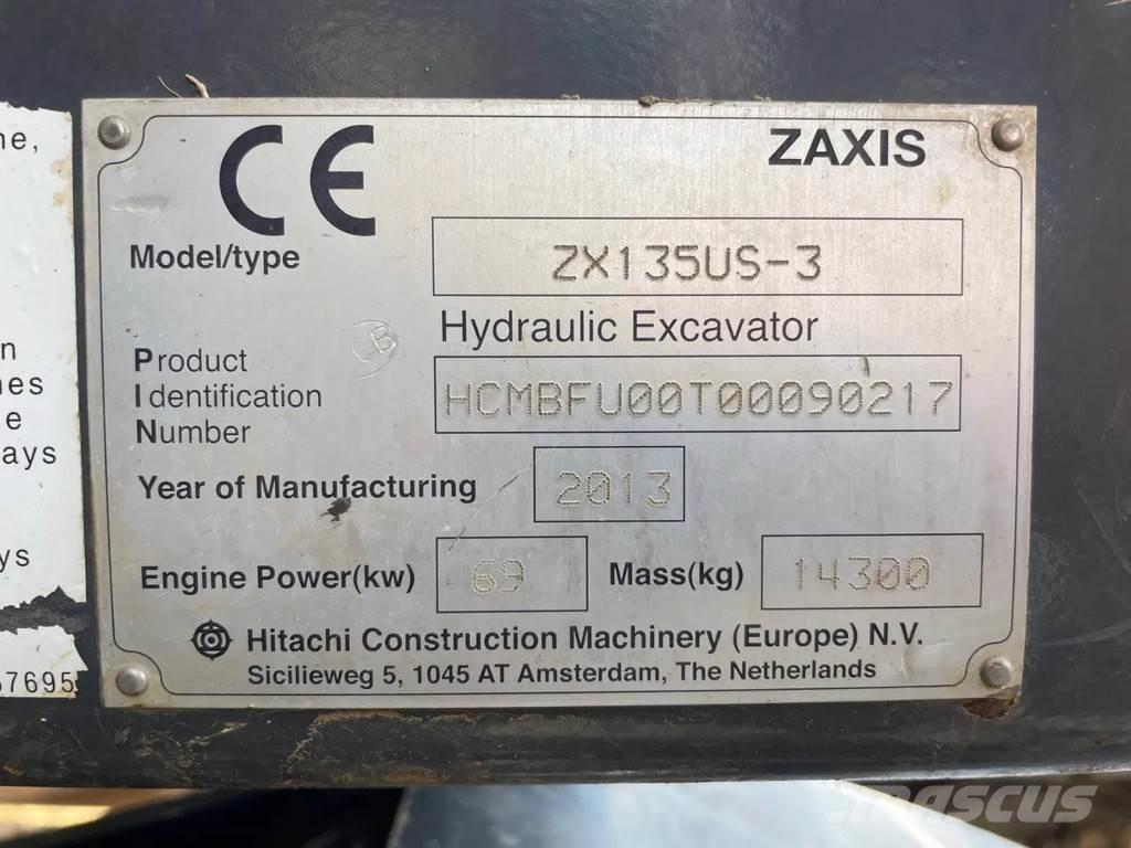 Hitachi ZX135US-3 Pásové rýpadlá