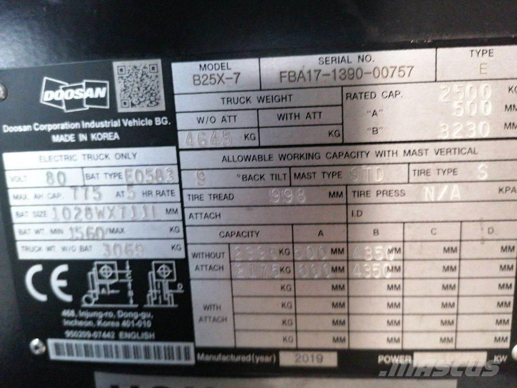 Doosan B25X-7 Akumulátorové vozíky