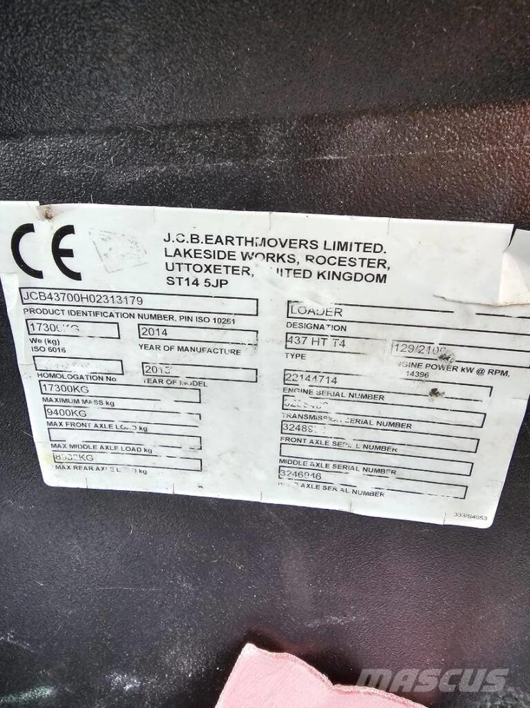 JCB 437 HT Kolesové nakladače