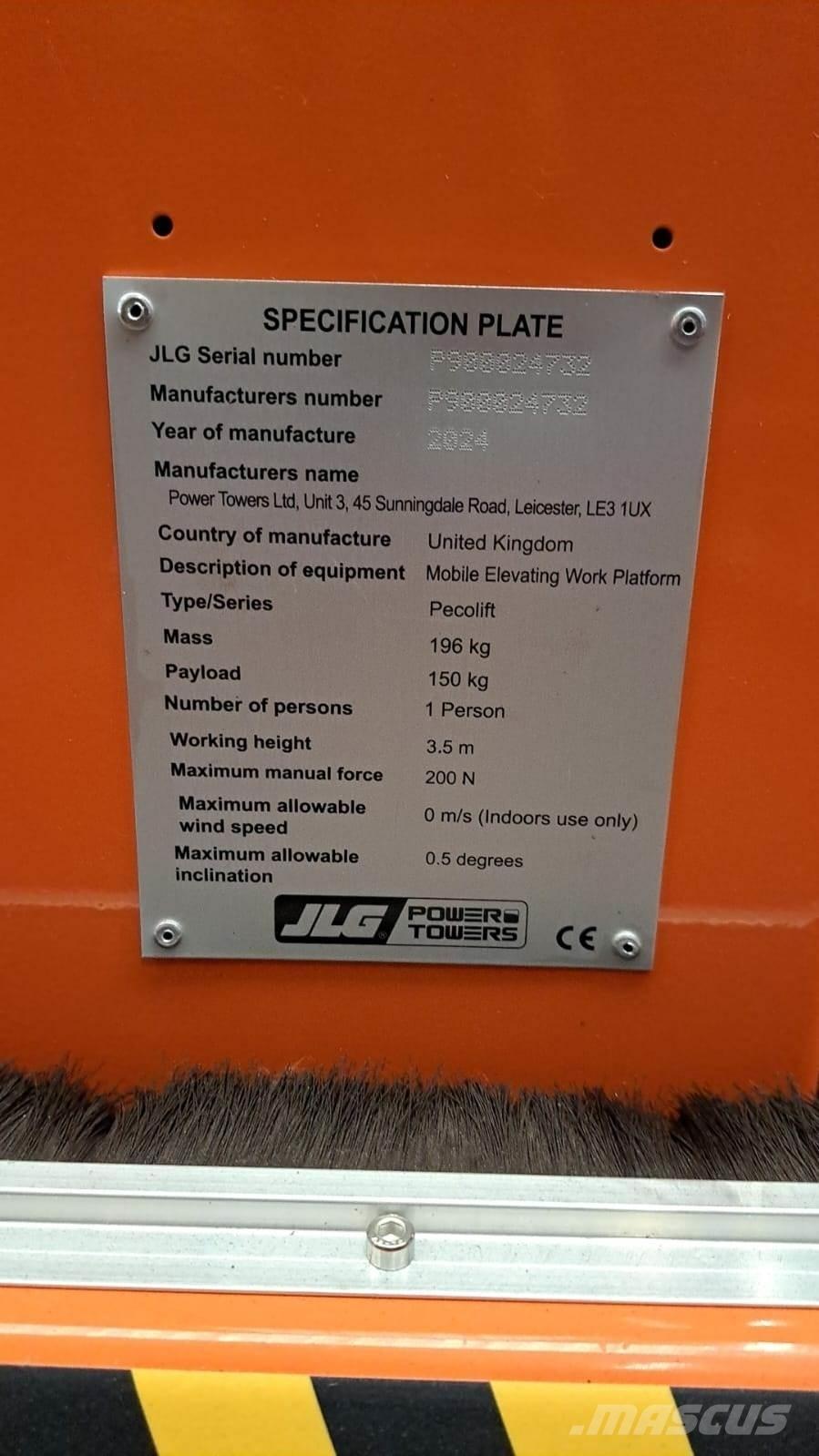 JLG Pecolift Ďalšie zdvíhacie zariadenia a plošiny