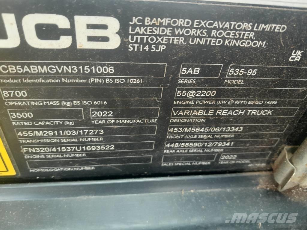 JCB 535-95 Teleskopické nakladače pre poľnohospodárstvo