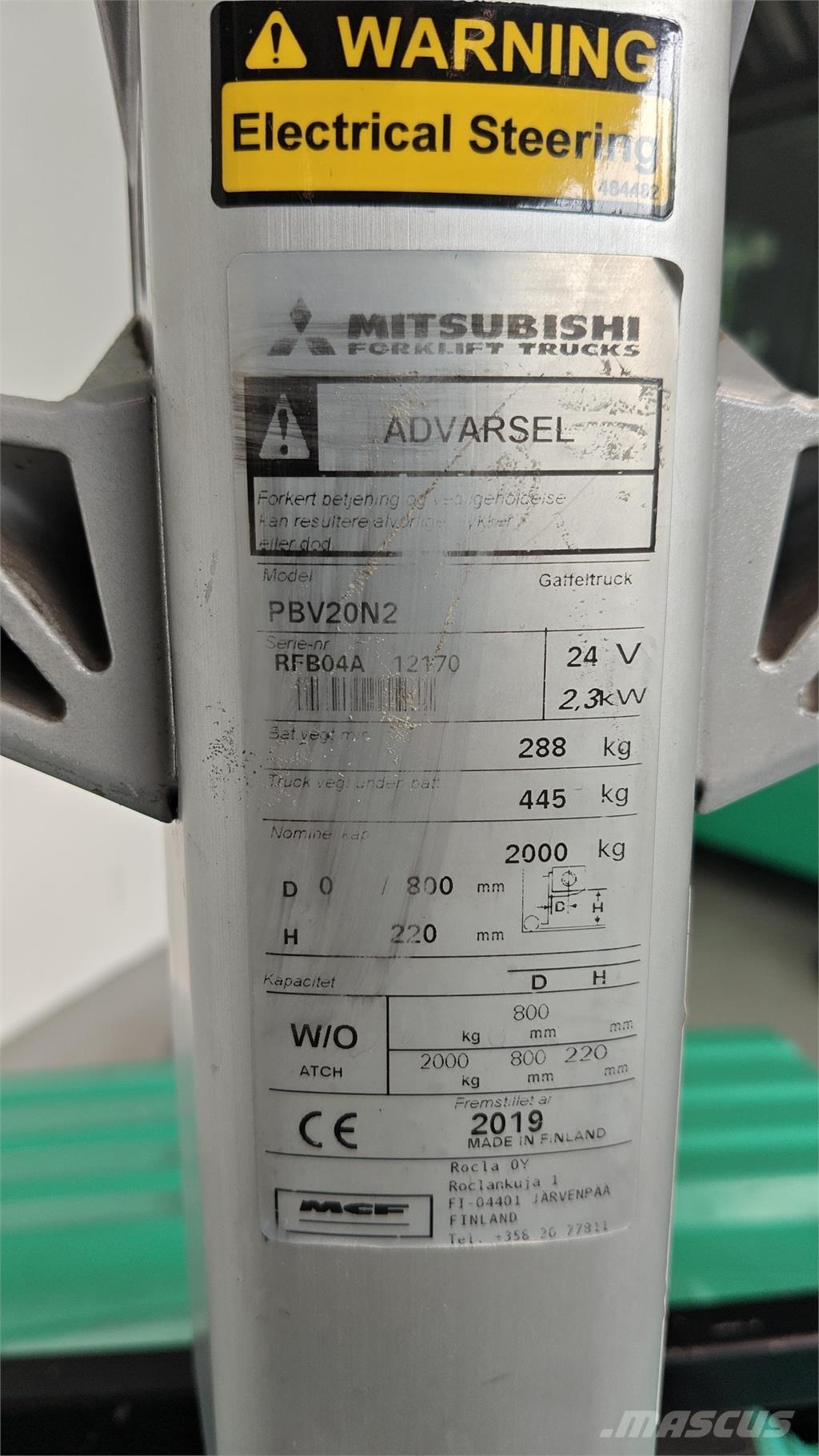 Mitsubishi PBV20N2 Vozíky s plošinou pre náklad