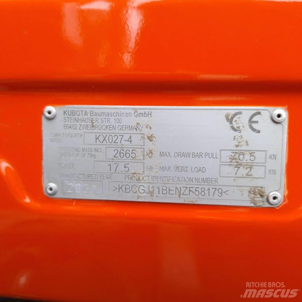Kubota KX 027 Mini rýpadlá < 7t